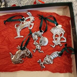 Dr. Seuss Silver Character Ornament Set